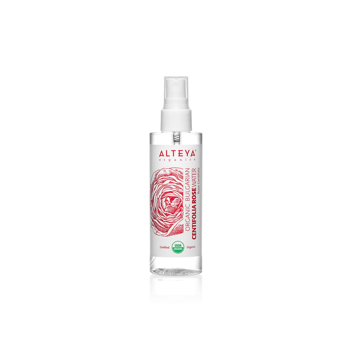 Organic Bulgarian Centifolia Rose Water 100ml PET Spray Bottle