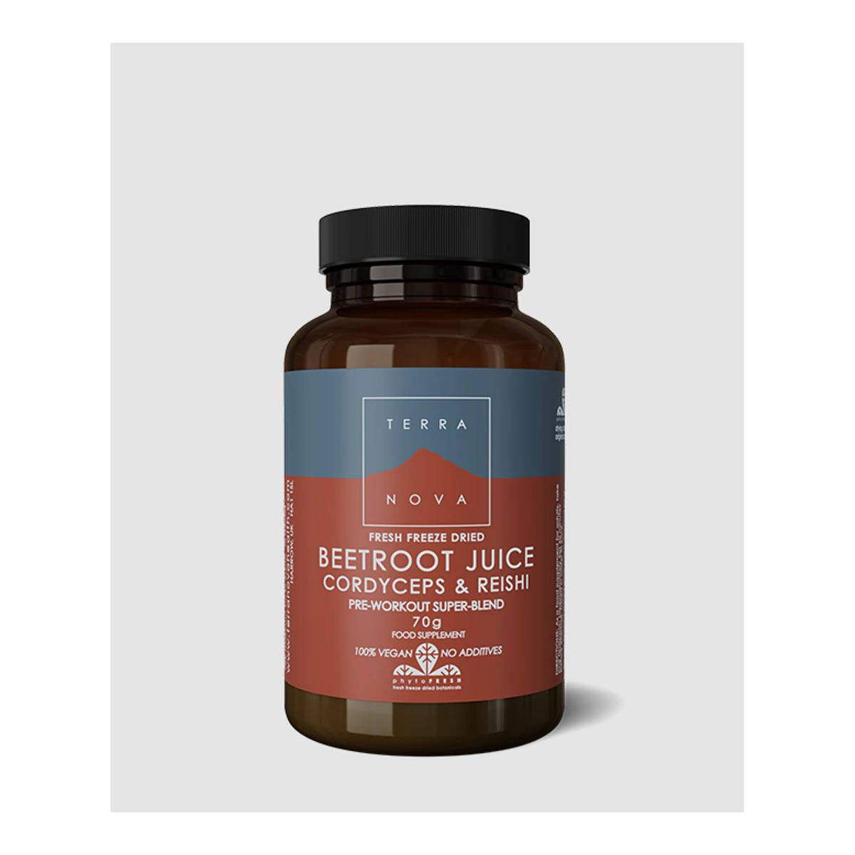 Beetroot Juice, Cordyceps & Reishi Super-Blend Powder 70g size (Fresh Freeze Dried)
