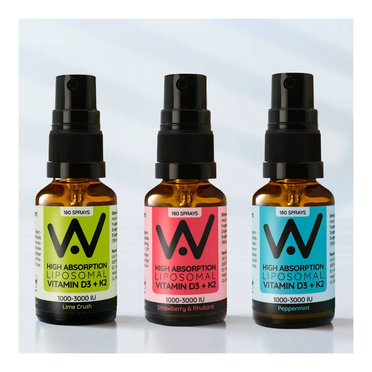 Liposomal Vitamin D3 + K2 Spray - Strawberry & Rhubarb